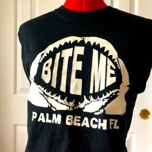 VINTAGE | Bite Me Palm Beach Crop Top with Cut Sleeves
